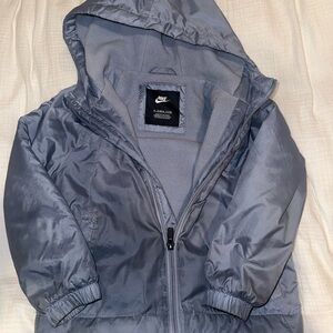 Nike Kids Silver Hooded Raincoat